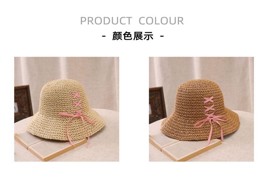 Straw Bucket Hat Bow
