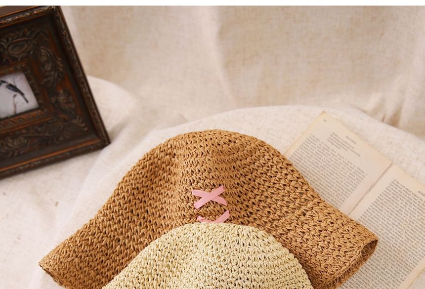 Straw Bucket Hat Bow