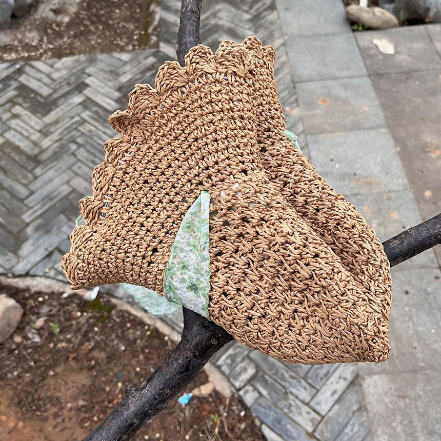 Ribbon Floral Straw Hat Sun