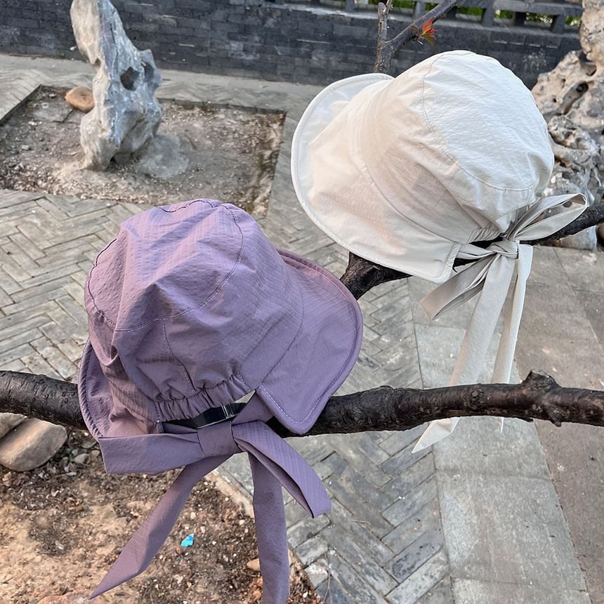 Bucket Plain Bow Hat