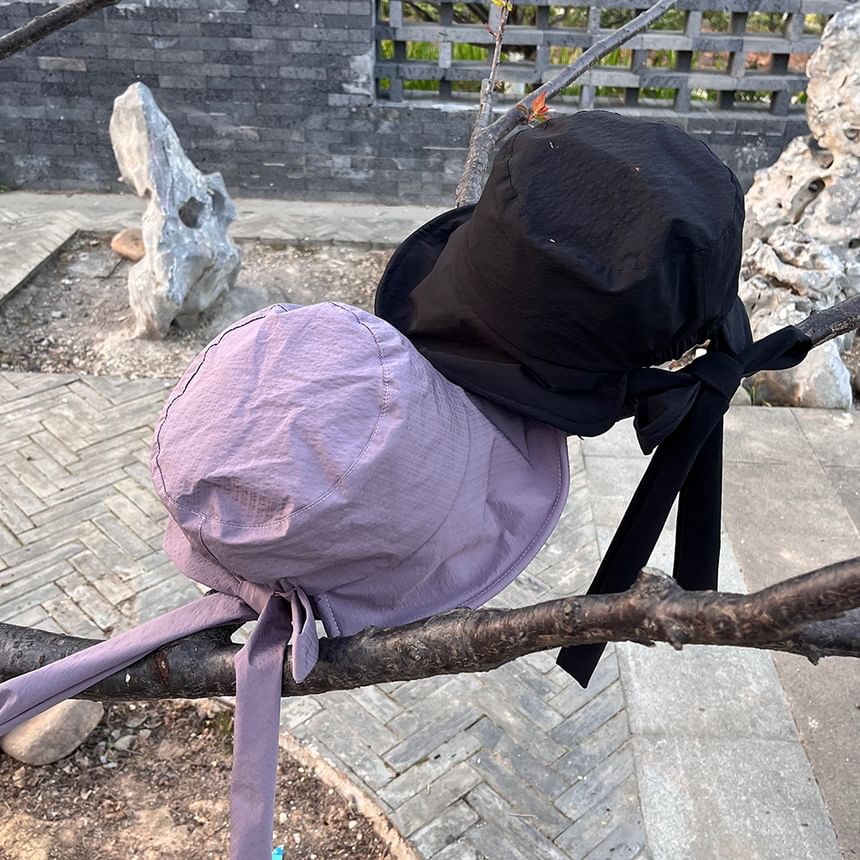 Bucket Plain Bow Hat