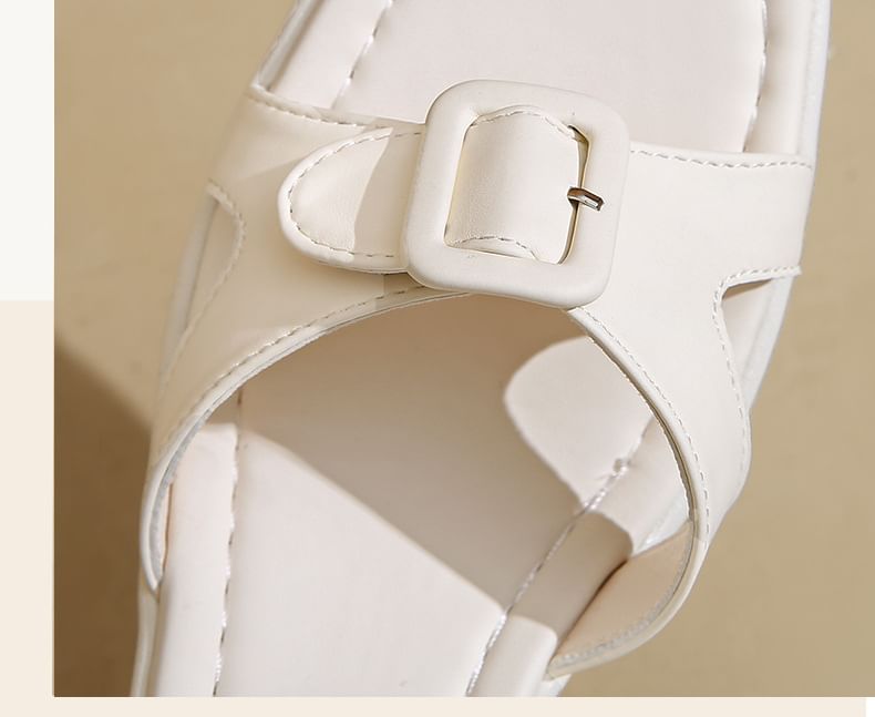 Buckled Heel Sandals Block Platform
