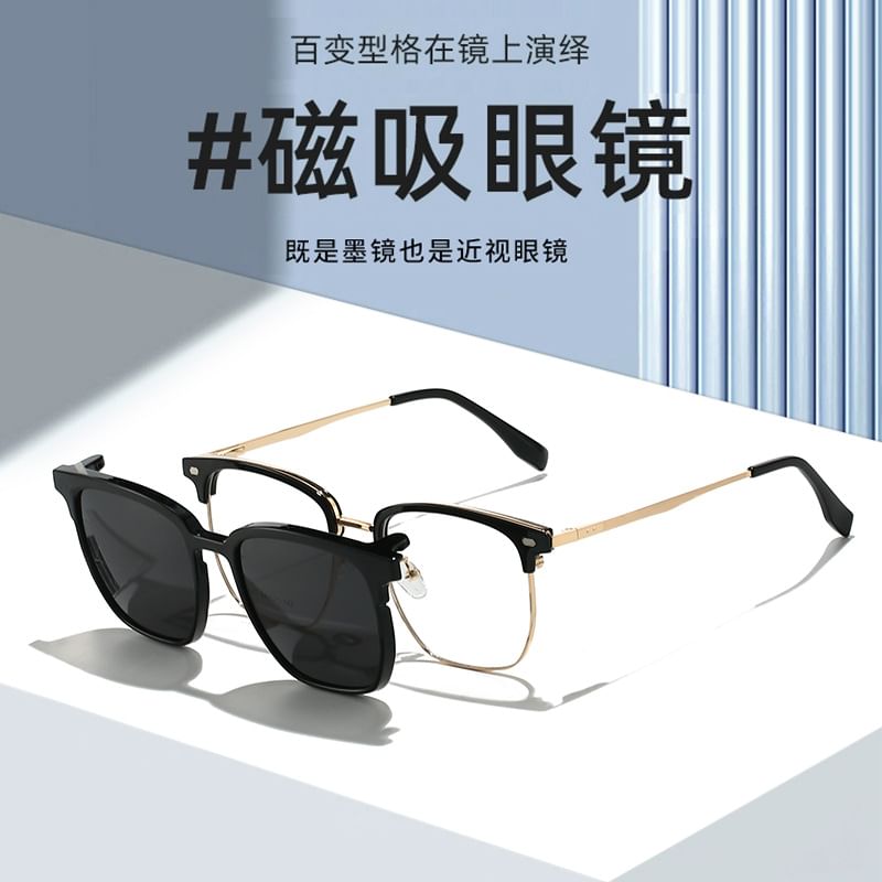 Eyeglasses Frame Half with Designs) On Sunglasses Clip Polarized (Various