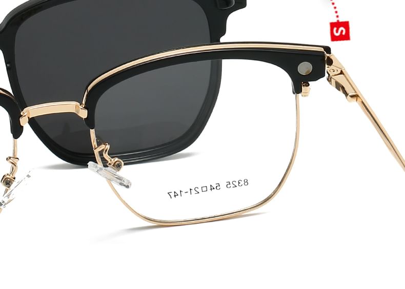 Eyeglasses Frame Half with Designs) On Sunglasses Clip Polarized (Various