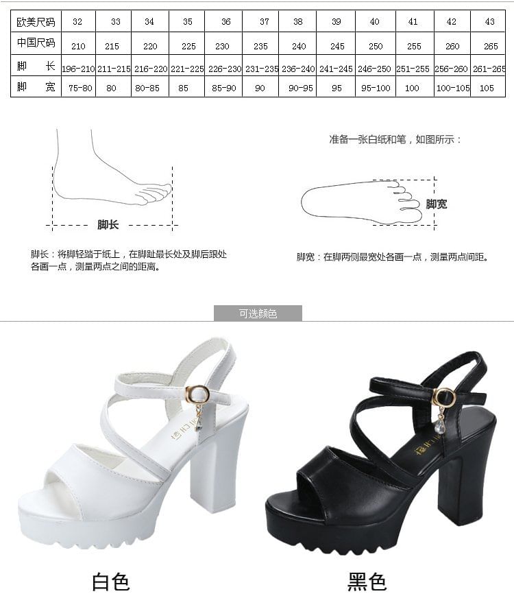 Platform Strappy Heel Chunky Sandals