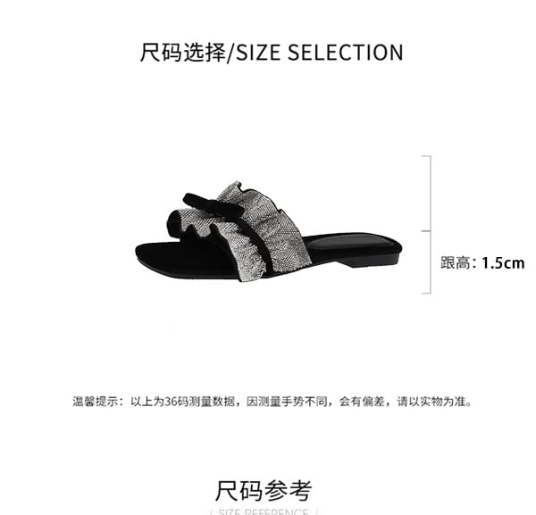 Ruffle Sandals Bow Slide