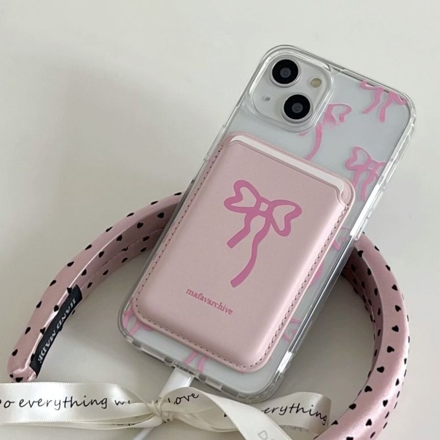 Holder with Magnetic Bow Case / MagSafe) Phone Card (Compatible
