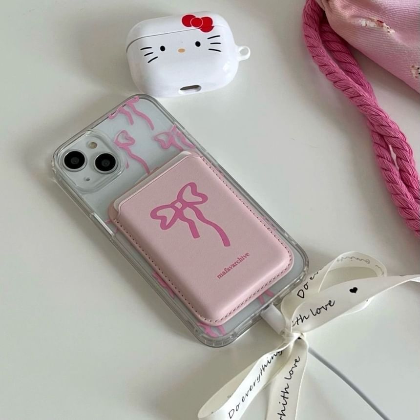 Holder with Magnetic Bow Case / MagSafe) Phone Card (Compatible