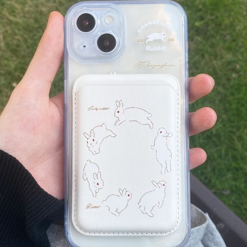 Compatible Card Magsafe Rabbit Set Print Case iPhone /