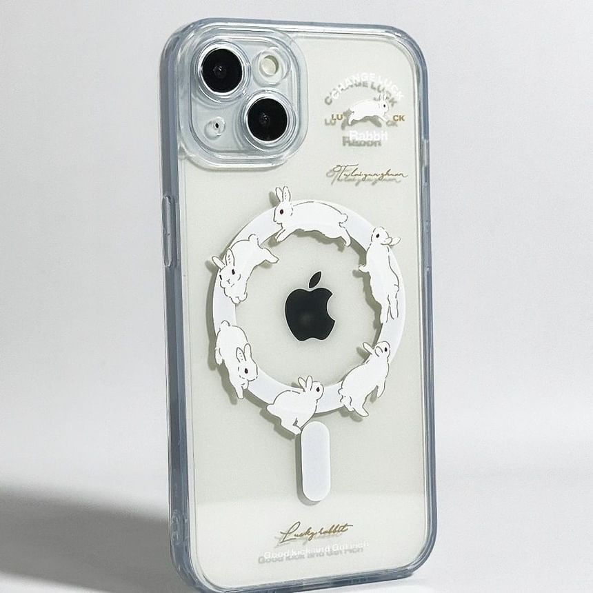 Compatible Card Magsafe Rabbit Set Print Case iPhone /
