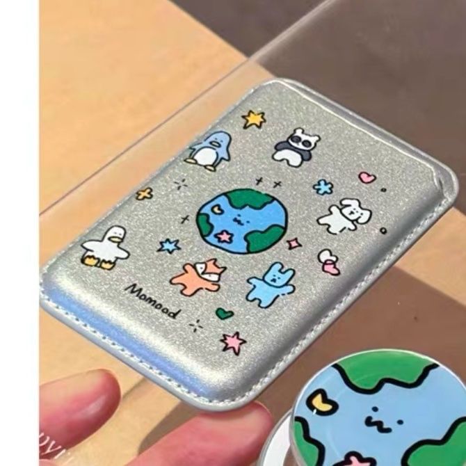 Holder Phone (Compatible with / Set Magnetic MagSafe) Animal Card Earth Case