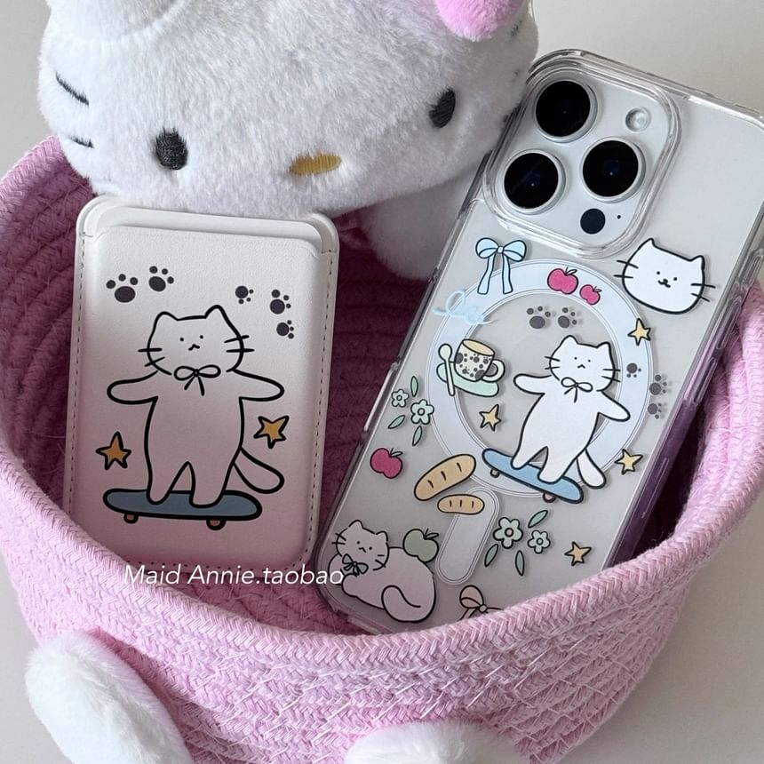 Print Magsafe Cat iPhone Compatible Case Card / Set
