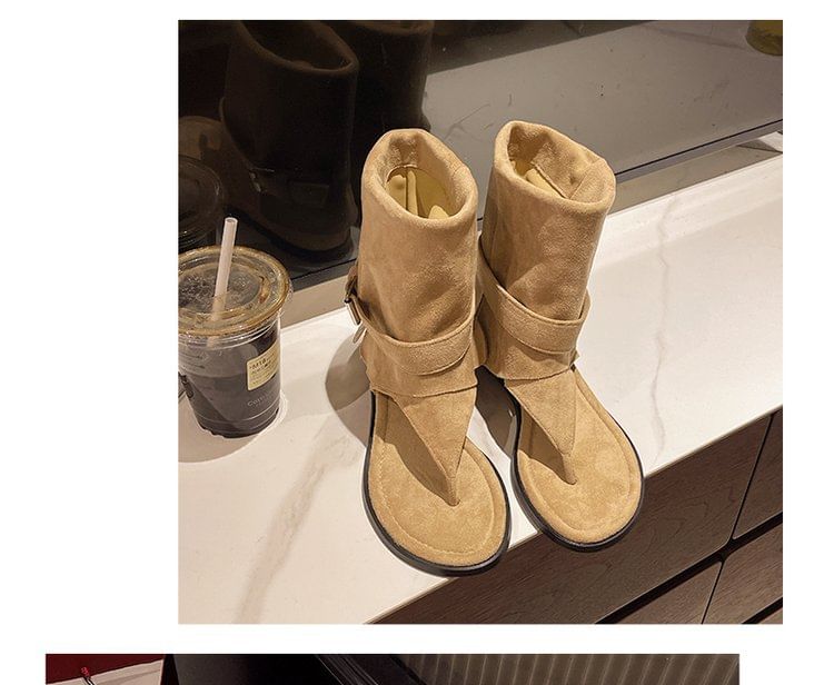 Boots Buckled Short Flop Flip