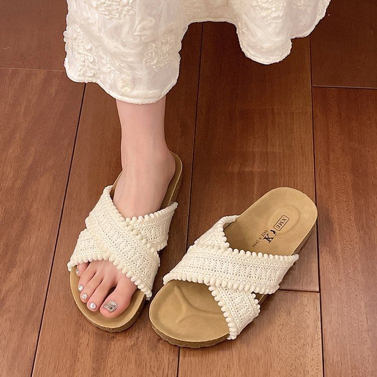 Sandals Knit Strap Cross