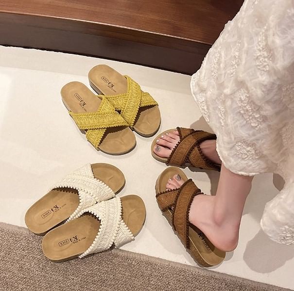 Sandals Knit Strap Cross