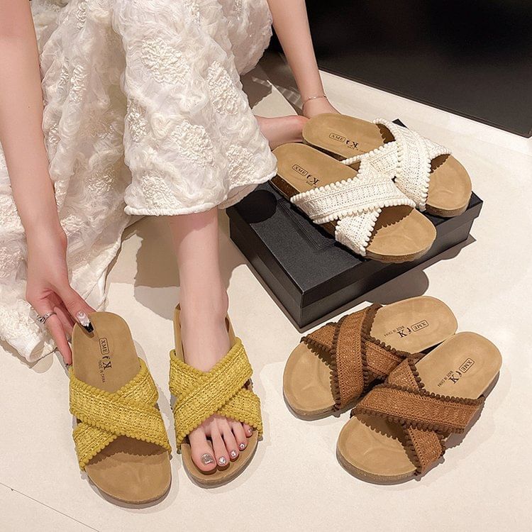 Sandals Knit Strap Cross