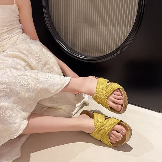 Sandals Knit Strap Cross