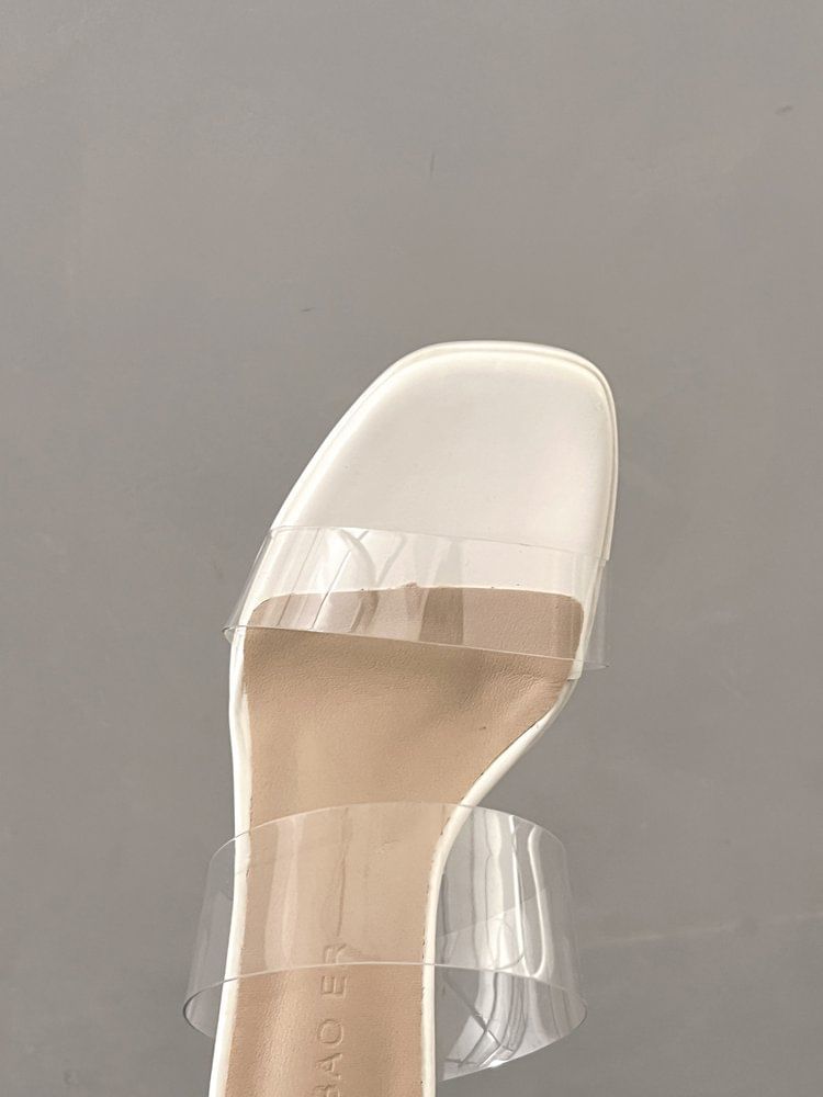 Heel Slide Block Band Sandals PVC