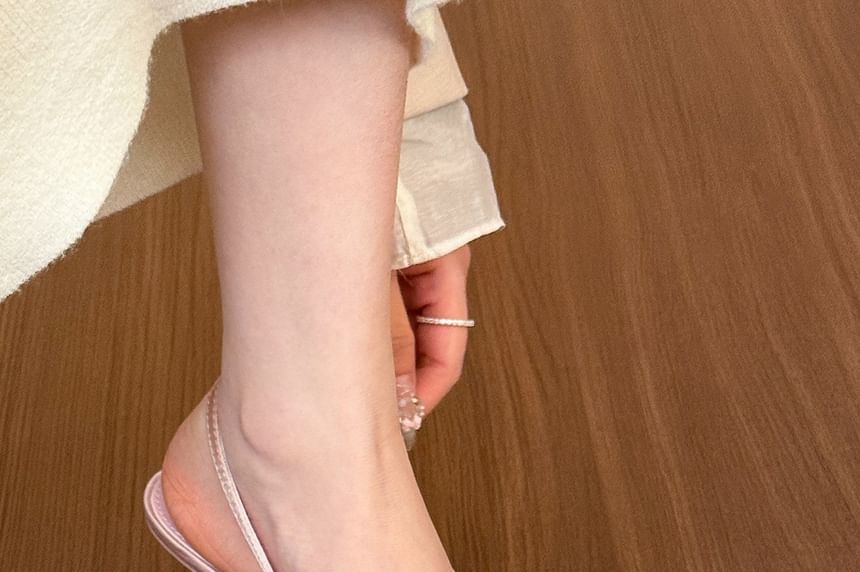 Slingback Mules Stiletto Heel Pointed Toe Bow