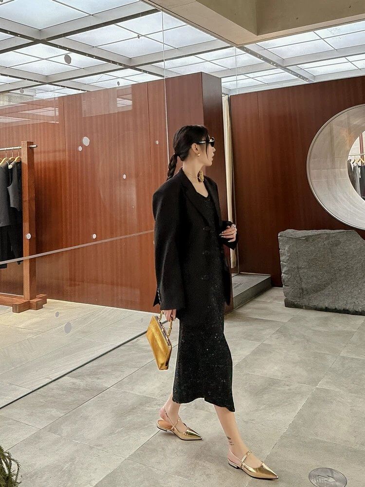 Low Mules Heel Toe Pointed Slingback