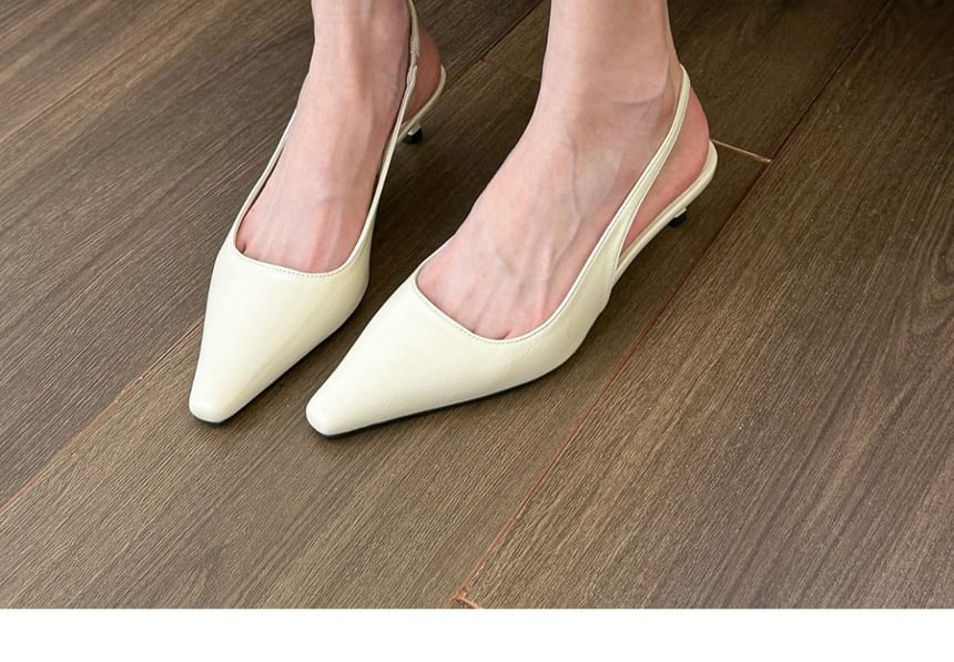 Toe Slingback Kitten Heel Mules Pointed