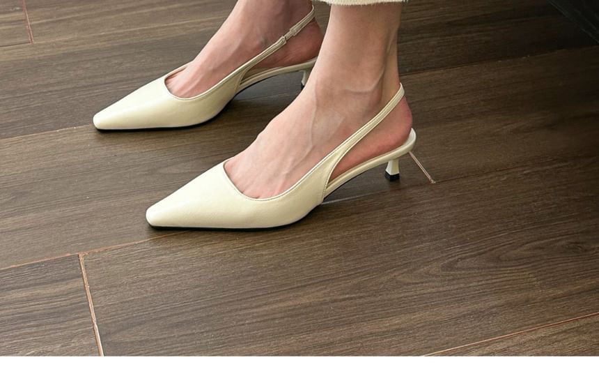 Toe Slingback Kitten Heel Mules Pointed