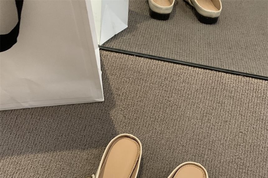 Mary Leather Faux Jane Mules