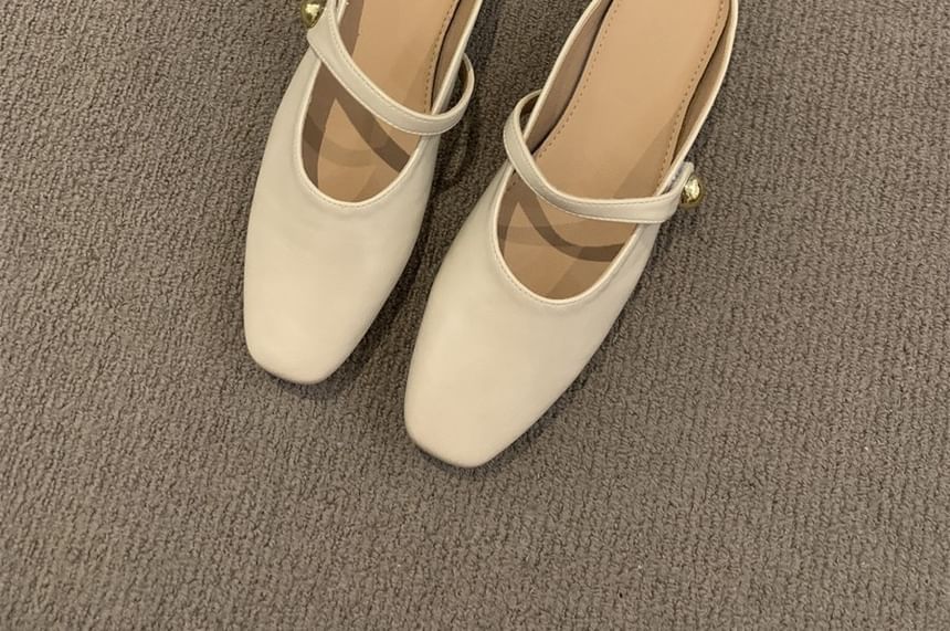 Mary Leather Faux Jane Mules