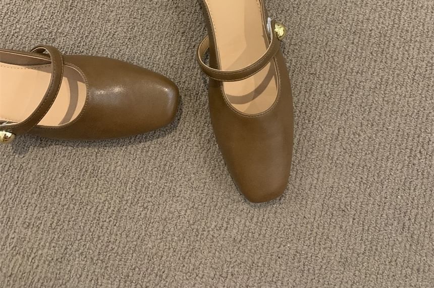 Mary Leather Faux Jane Mules