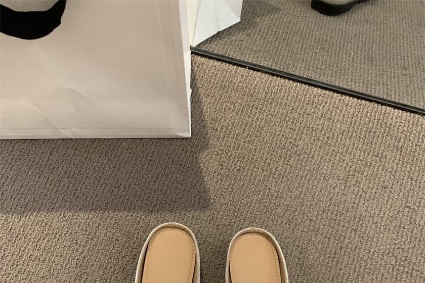 Mary Leather Faux Jane Mules