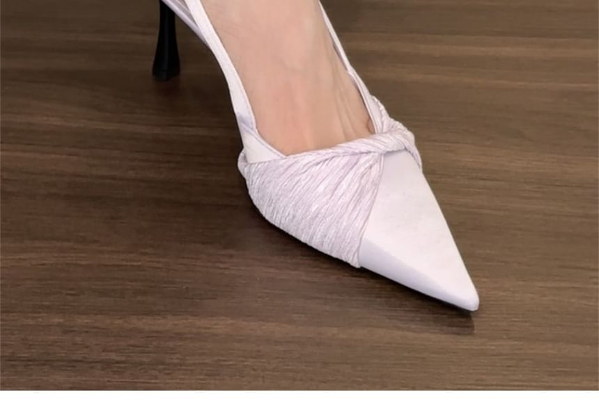 Toe High Heel Slingback Pointed Twist Mules