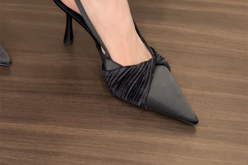 Toe High Heel Slingback Pointed Twist Mules