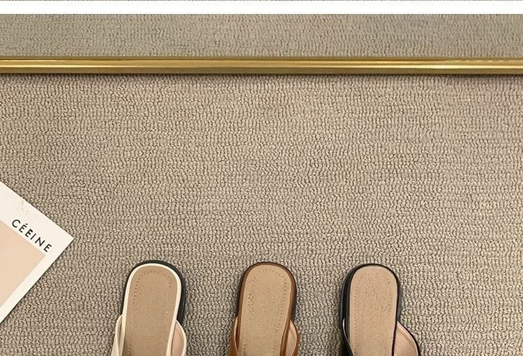 Square Criss Toe Cross Mules