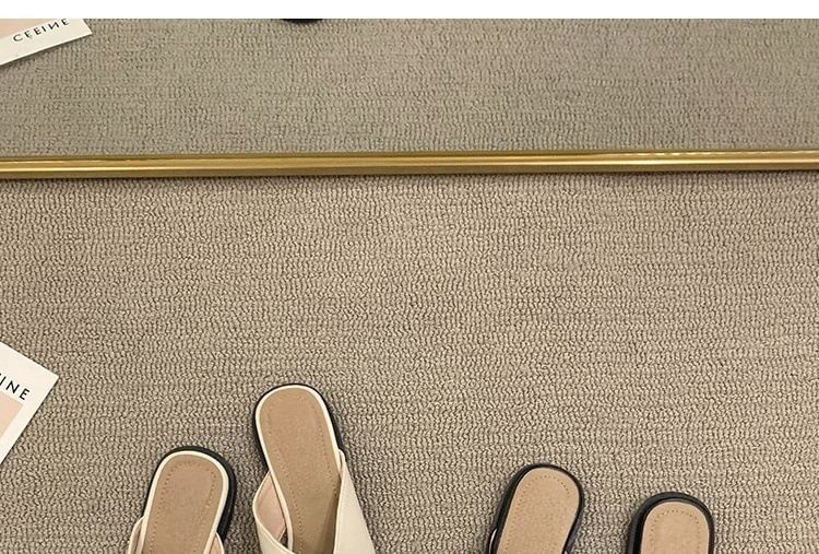 Square Criss Toe Cross Mules