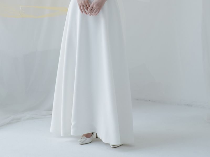 Strap A-Line Wedding Mesh Gown