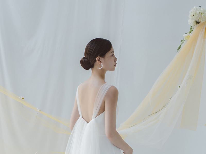 Strap A-Line Wedding Mesh Gown