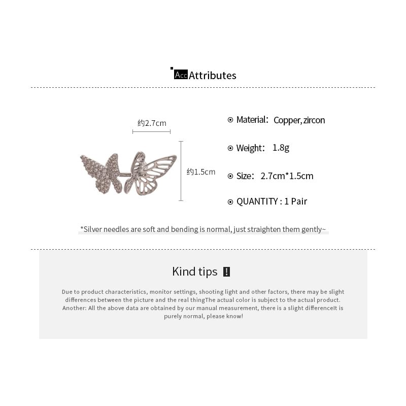 Rhinestone Butterfly Cuff Ear