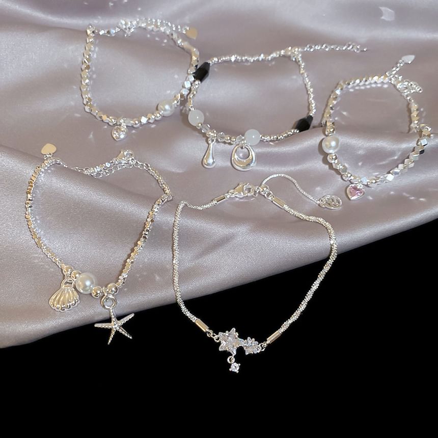 Beaded Pearl Faux Bracelet