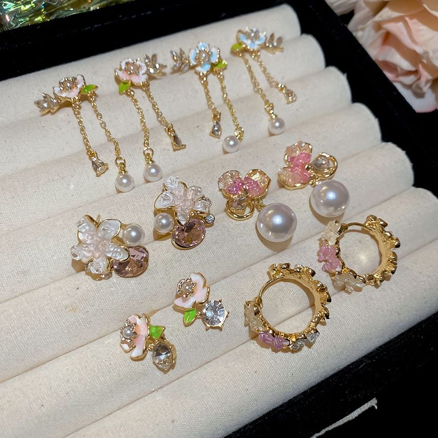 Earring (Various Drop Designs) Pearl Faux