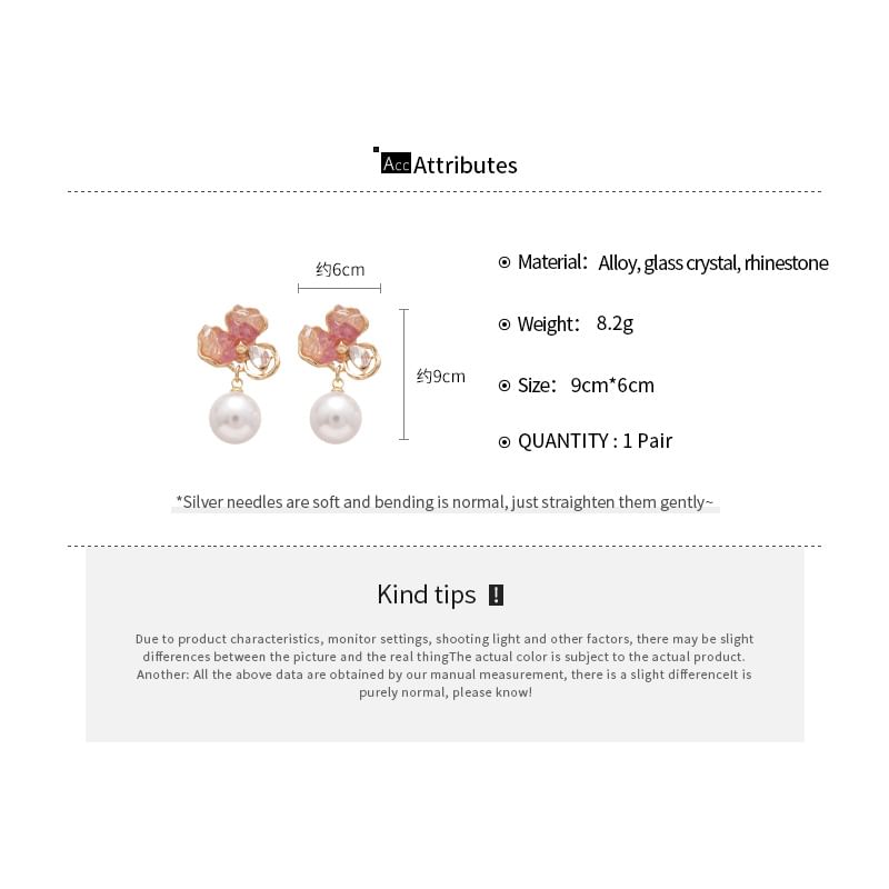 Earring (Various Drop Designs) Pearl Faux