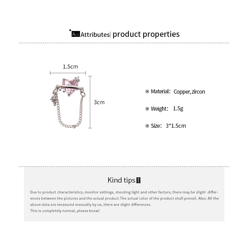 Earring Chain Stud Heart