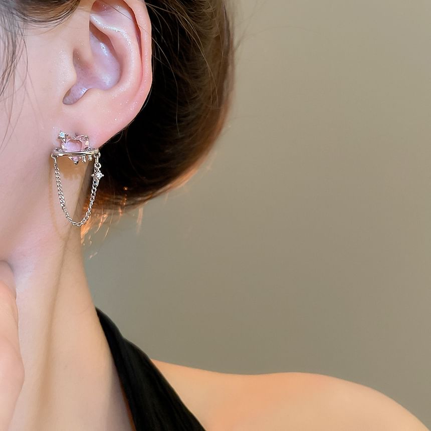 Earring Chain Stud Heart