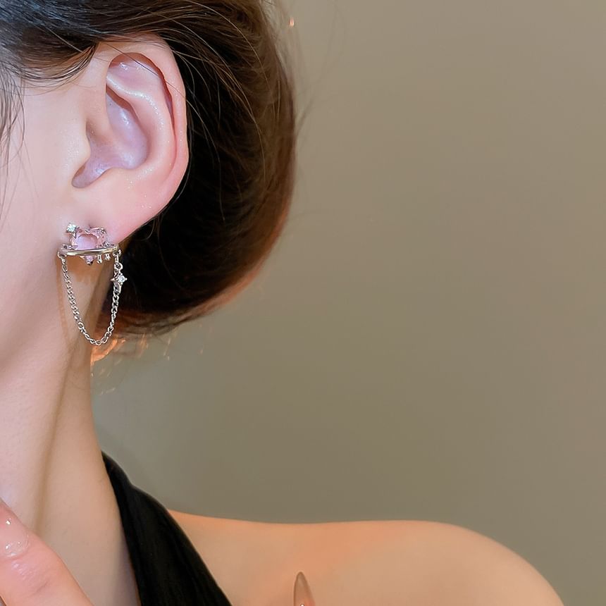 Earring Chain Stud Heart