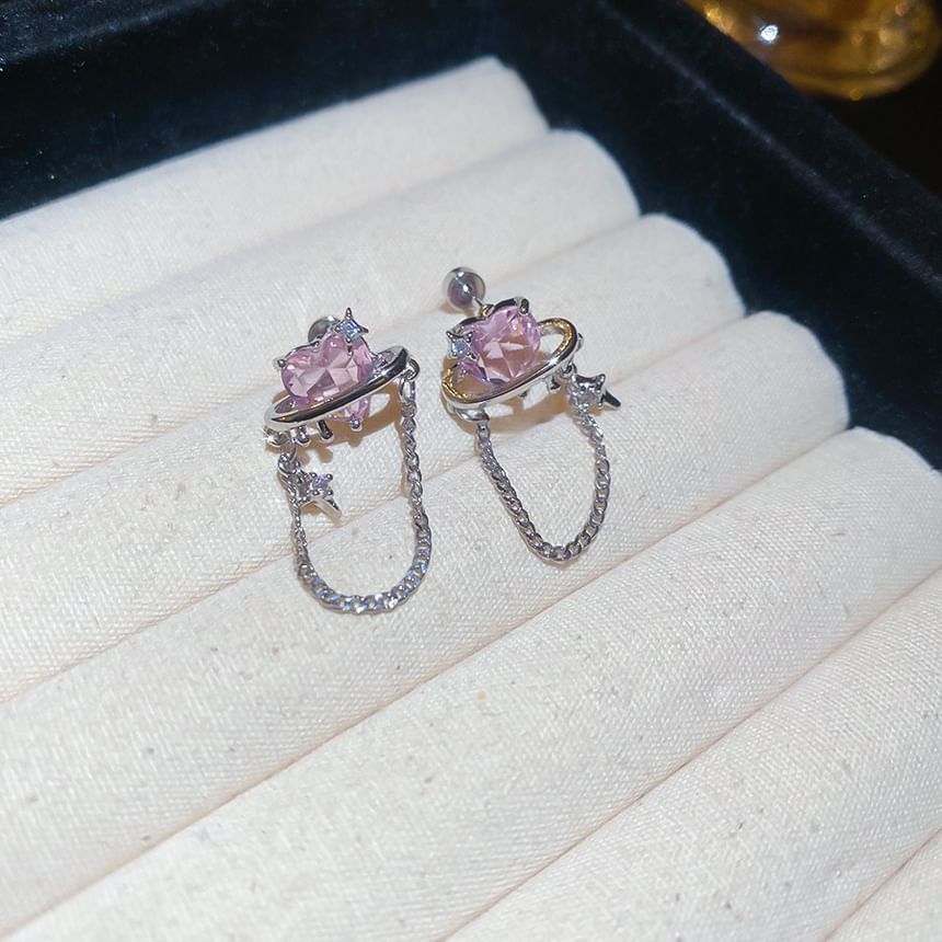 Earring Chain Stud Heart