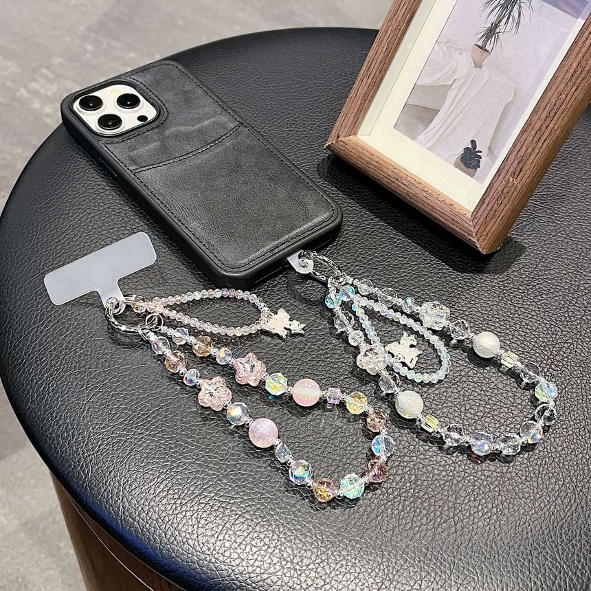 with Strap Butterfly Faux Wrist Beaded Pad Lanyard Crystal Phone