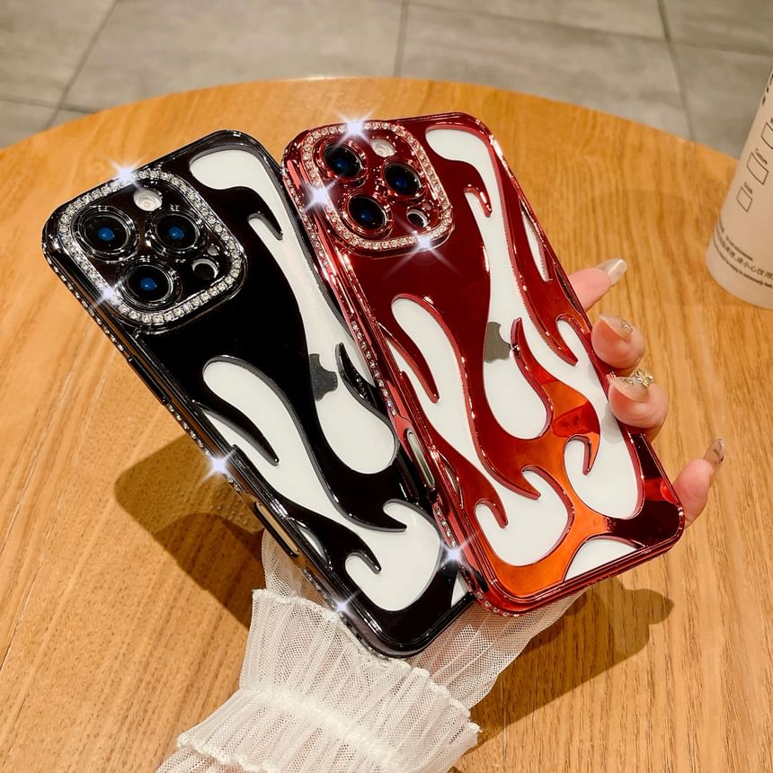 Case iPhone Flame Rhinestone
