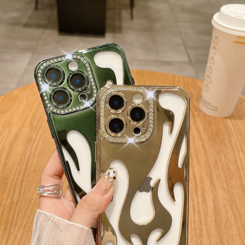 Case iPhone Flame Rhinestone