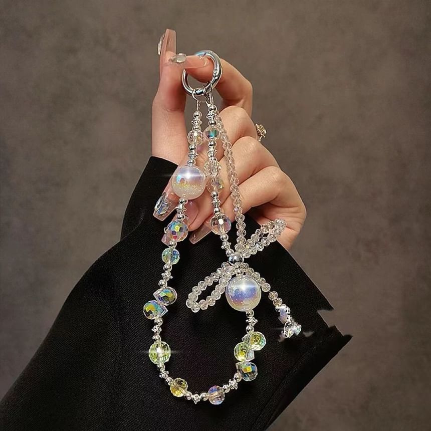 Beaded Bow Crystal Strap Wrist Faux Phone