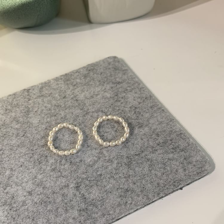 Ring Natural Pearl Beaded