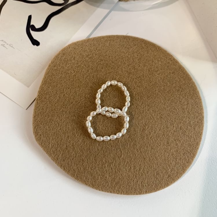 Ring Natural Pearl Beaded